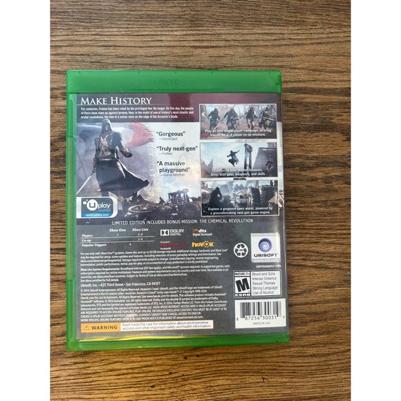 Assassins Creed Unity Limited Edition Xbox One Video Game with Case - Picture 5 of 5